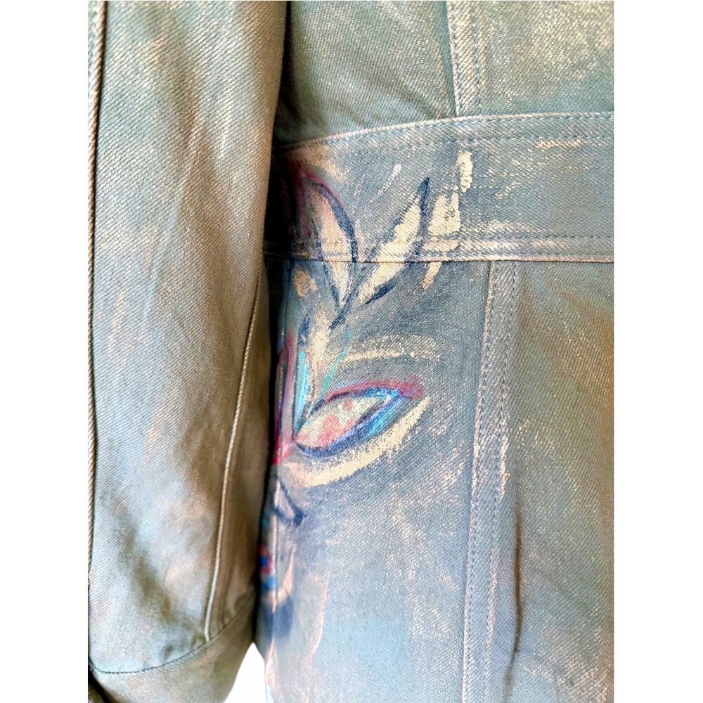 Ralph Lauren Collection Purple Label Bacall Hand Painted Utility Jacket Size 8 - Picture 11 of 16